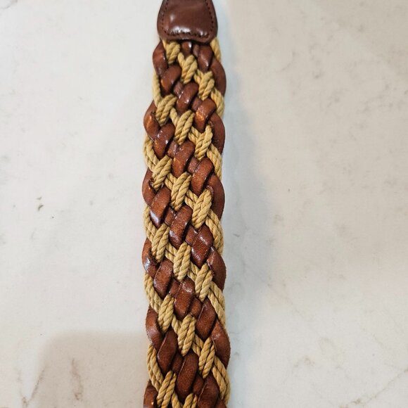 Vtg Crookhorn Davis Mens Braided Leather & Cotton Cord Belt Size 40 Handmade USA - Picture 6 of 10